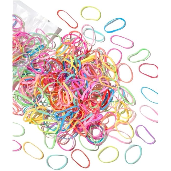 Hair Bobbles Small Pack of 300 PCS - Girls Mini Elastic Hair Bands Set - Hair Accessories Thin Hai-1 Box-MULTICOLOR - Image 1
